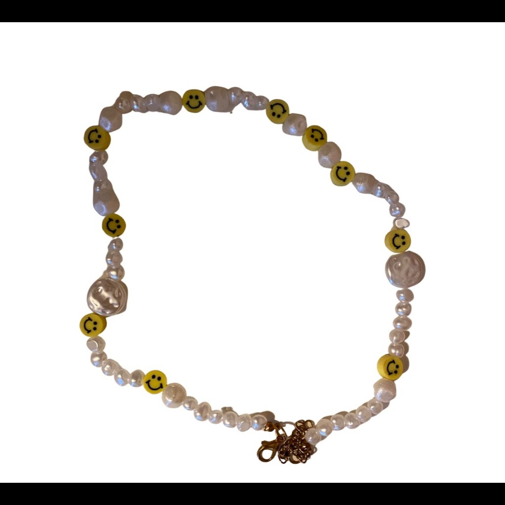 Pearl and happy faces necklace